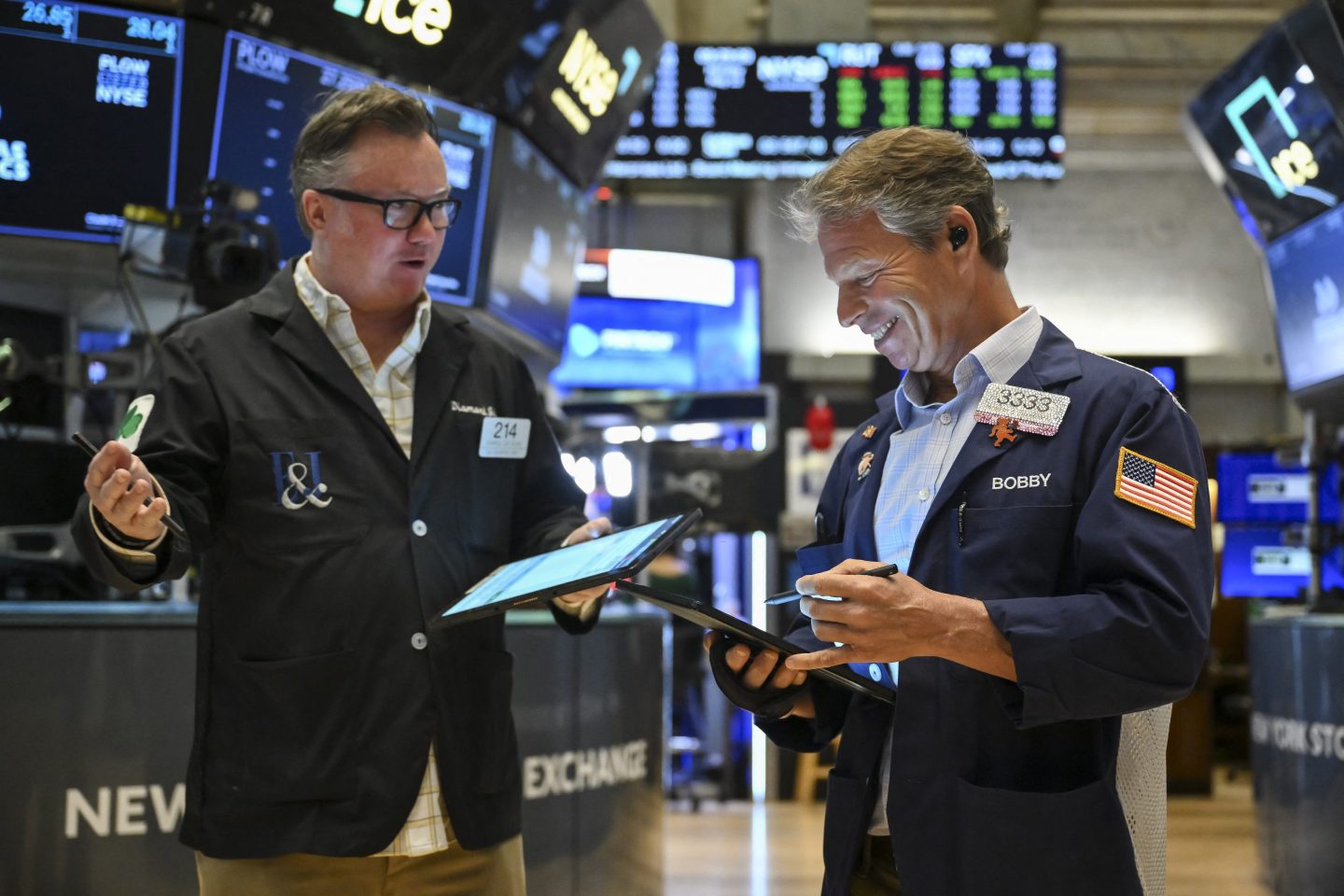 Traders work on the floor of the New York Stock Exchange (NYSE) at the opening bell on May 12, 2025, in New York City. (Photo by ANGELA WEISS / AFP) (Photo by ANGELA WEISS/AFP via Getty Images)