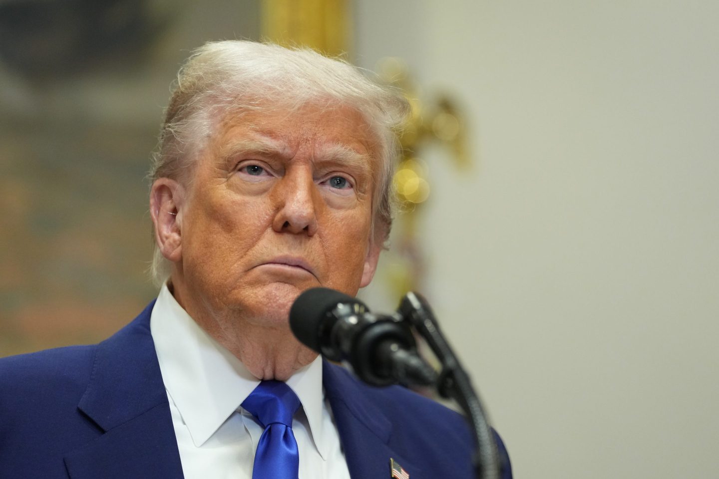 US President Donald Trump during a news conference in the Roosevelt Room of the White House in Washington, DC, US, on Monday, May 12, 2025. Trump is attempting to slash drug prices for Americans by more closely aligning their costs to lower prices paid abroad, renewing and expanding upon a failed push from his first term. Photographer: Chris Kleponis/CNP/Bloomberg via Getty Images